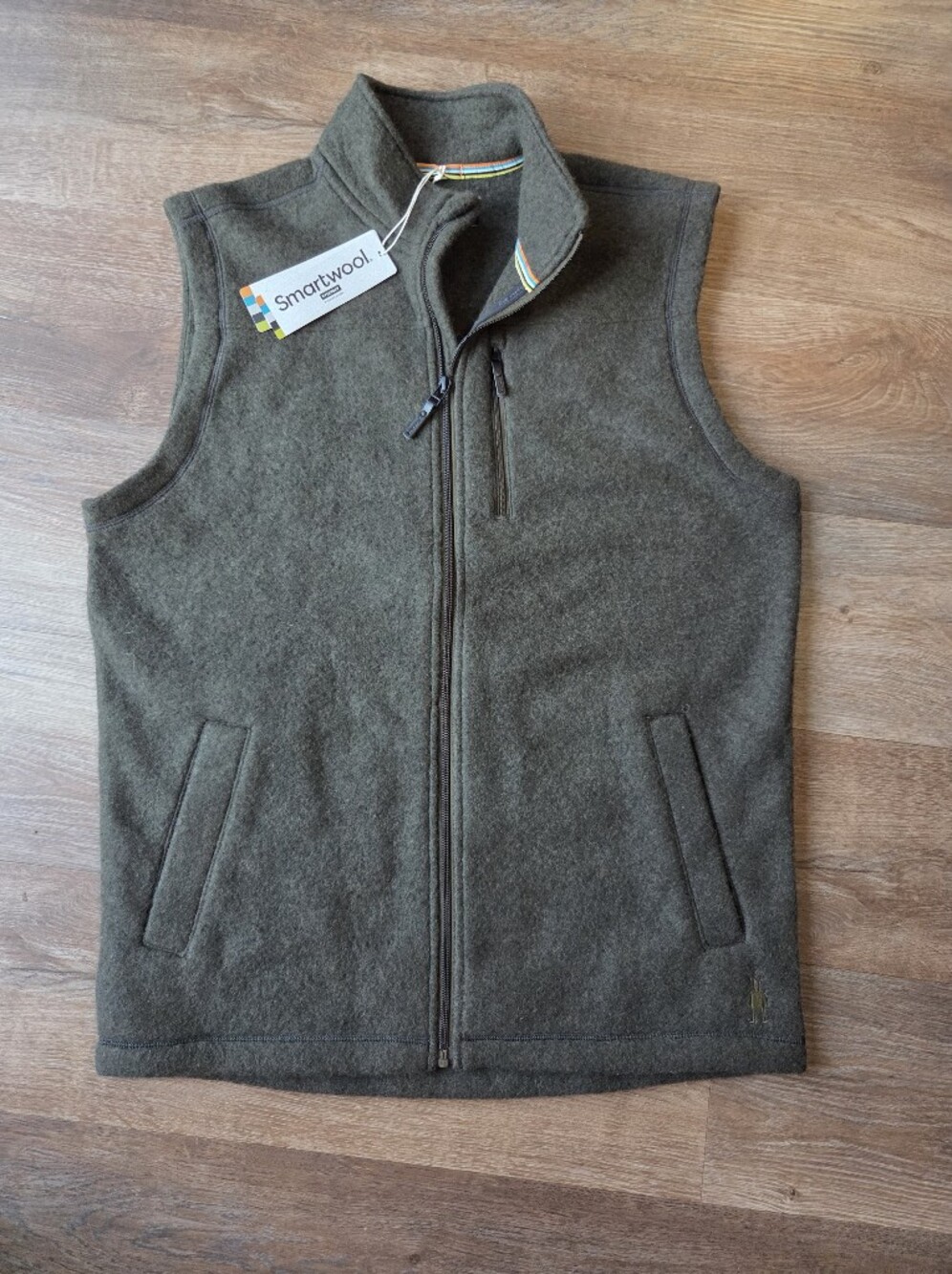 NWT Smartwool Hudson Trail Fleece Vest North Woods Mens Size Large Full Zip - Picture 2 of 10